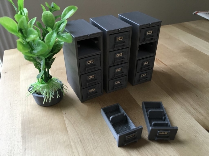 File Cabinets (1/18 scale) 3D Print 179095 File Cabinets (1/18 scale) 3D Print 179095