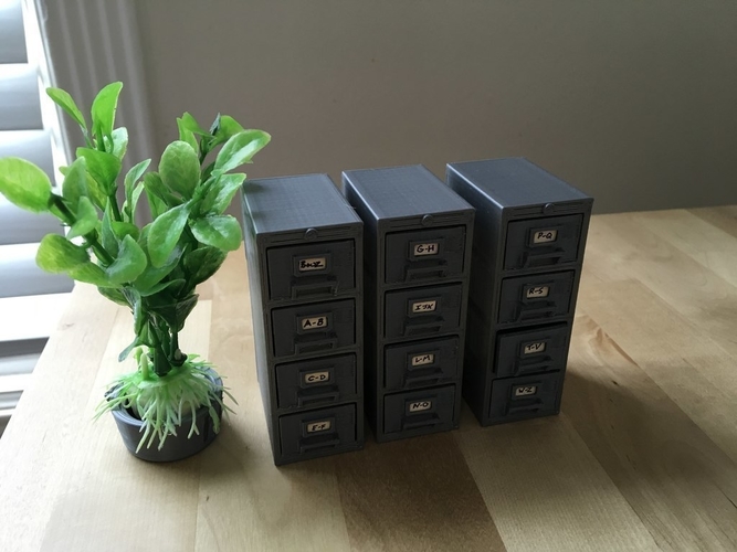 File Cabinets (1/18 scale) 3D Print 179096 File Cabinets (1/18 scale) 3D Print 179096
