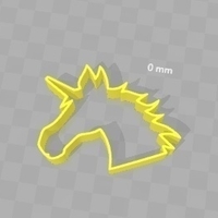 Small Cookie Cutter - Unicorn Head  3D Printing 180275