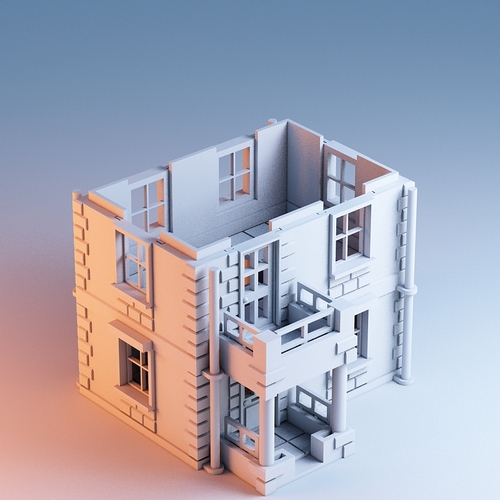 Printable Architecture Kit House 1 3D Print 18062