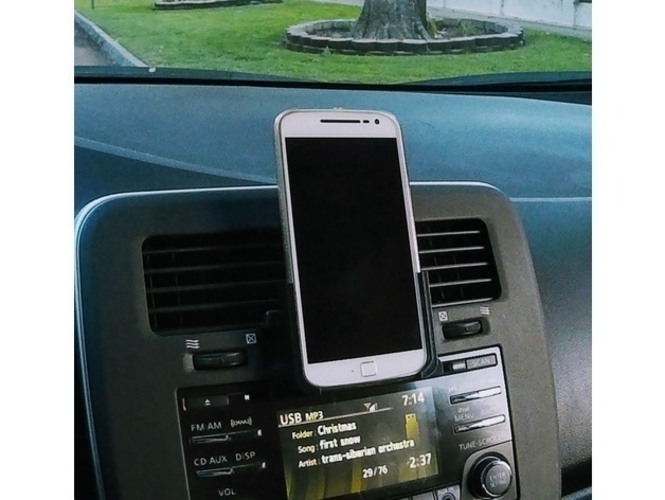 Moto G4/G4+ phone holder with car CD player adapter 3D Print 181275