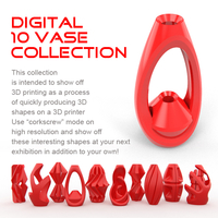 Small Digital Vase Collection (10 Designs) 3D Printing 181432