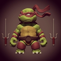 Small Chibi Mutant Ninja Turtles.... Raffa!! 3D Printing 181699