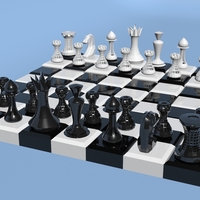 Small LOW POLY 3D CHESS 3D Printing 182484