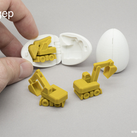 Small Surprise Egg #4 - Tiny Excavator 3D Printing 182495