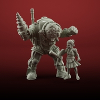 Small little sister with bigdaddy 3D print model 3D Printing 183759