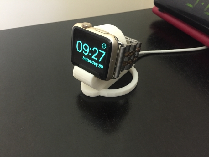 Apple Watch 38 & 42mm charging bedside clock stand 3D Print 183905