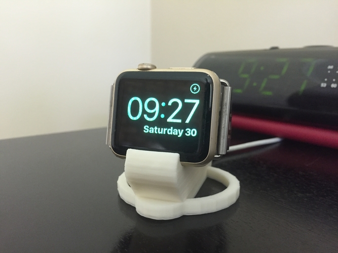 Apple Watch 38 & 42mm charging bedside clock stand 3D Print 183907