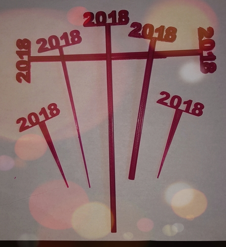 2018 New Years Party Picks and Swizzle Sticks 3D Print 183954 2018 New Years Party Picks and Swizzle Sticks 3D Print 183954