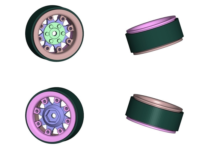 1.9" Beadlock Wheels Rims Scaler Crawler Trucks Cars 3D Print 183982 1.9" Beadlock Wheels Rims Scaler Crawler Trucks Cars 3D Print 183982