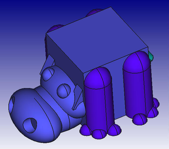 Hippopotamus 3D Block Zoo 3D Print 184449