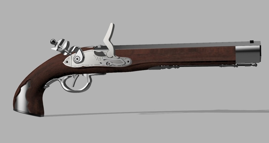 Flintlock Pistol 3D Print 184928 Flintlock Pistol 3D Print 184928