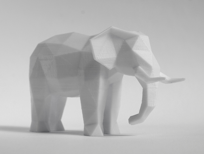 Low Poly Elephant Art Sculpture 3D Print 18513