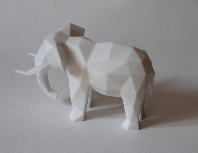 Low Poly Elephant Art Sculpture 3D Print 18519