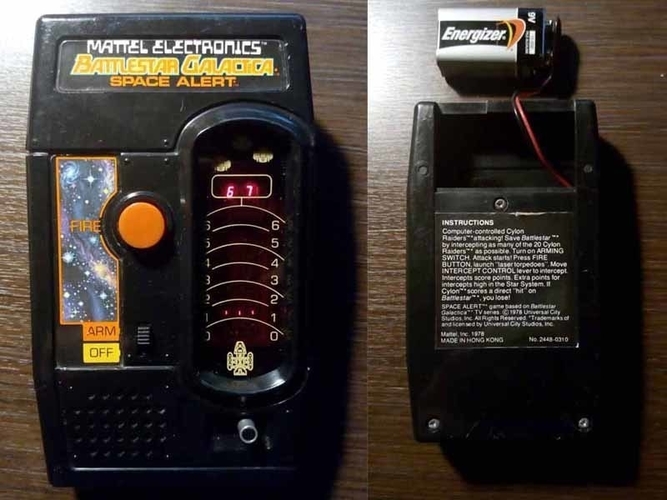 Battery cover - Battlestar Galactica handheld game 3D Print 187240 Battery cover - Battlestar Galactica handheld game 3D Print 187240