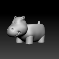 Small Hippo Planter  3D Printing 187478