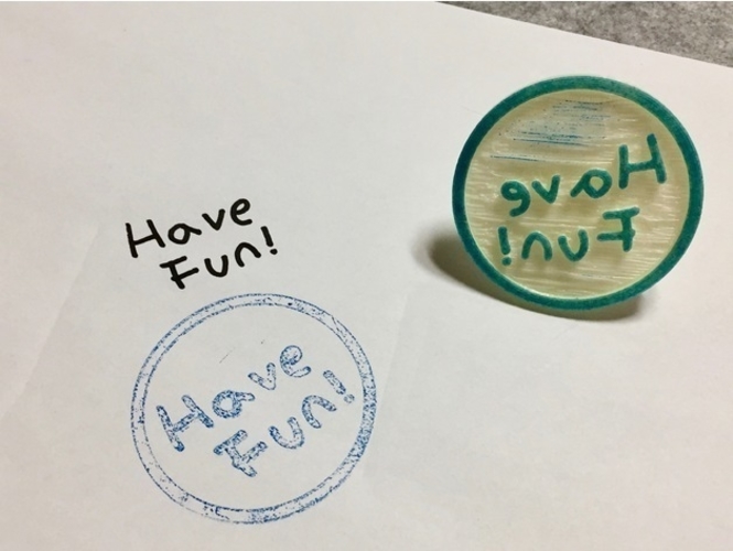 Have Fun Stamp ( Handwriting ) 3D Print 187793
