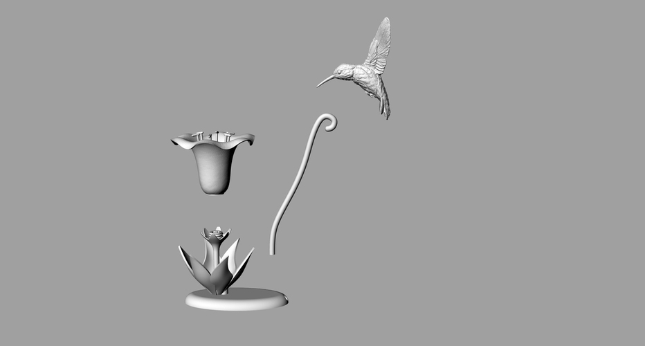 Hummingbird Lamp 3D Print 18850
