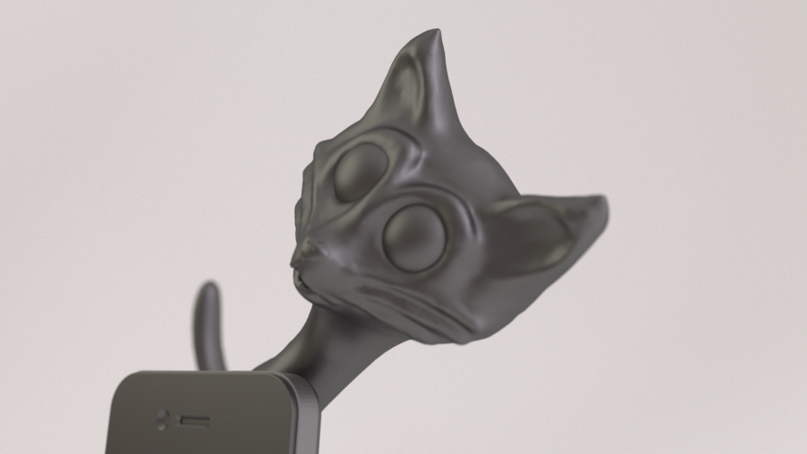 Cat Phone Stand 3D Print 18881