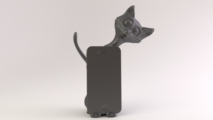 Cat Phone Stand 3D Print 18883