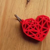Small Geometric Heart Key Ring 3D Printing 189249