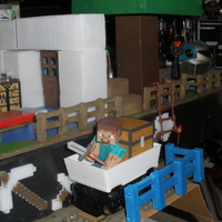 Small Mine Cart for LEGO Train scale to Minecraft toy Steve. 3D Printing 18970