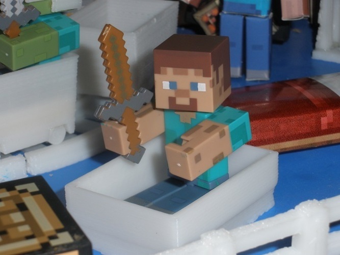 Boat from Minecraft scaled to Minecraft figures sold in stores 3D Print 18993