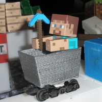 Small Mine cart for Minecraft toy figures 3D Printing 18996