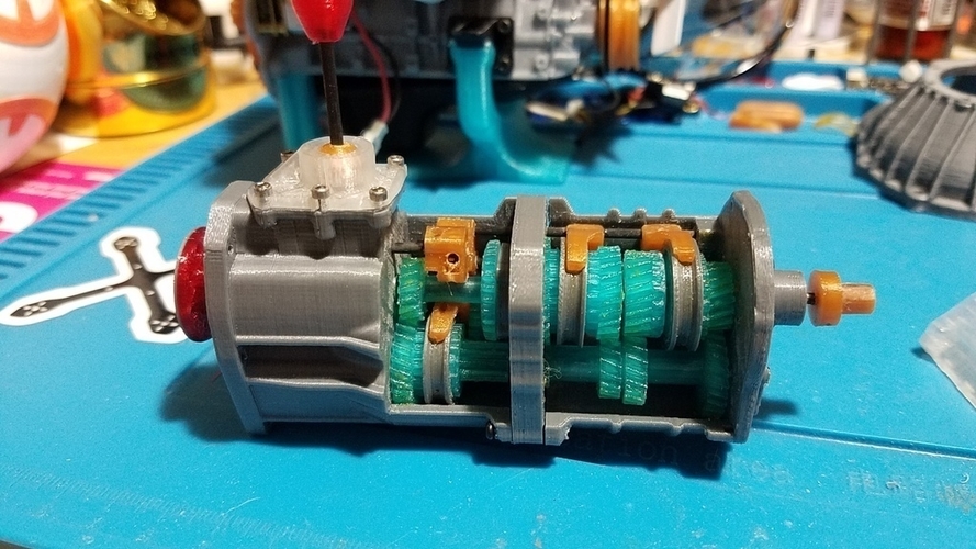 1/10 Scale working 5 speed transmission for 1/10 22RE motor 3D Print 191423