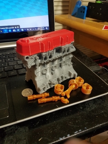 1/10 scale Toyota 22RE Motor. working model 3D Print 191457