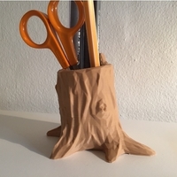 Small Low Poly Tree Stump Pen Holder 3D Printing 191650
