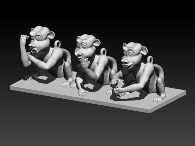 Rude Monkeys 3D Print 192125
