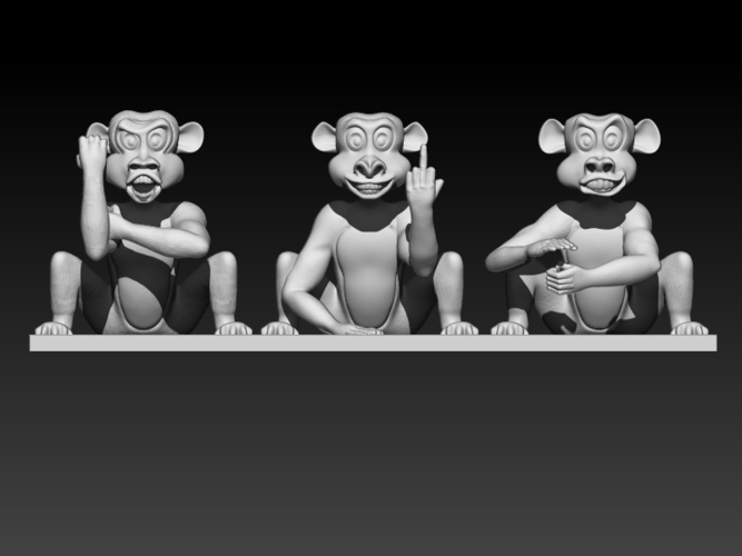 Rude Monkeys 3D Print 192126