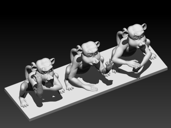 Rude Monkeys 3D Print 192128