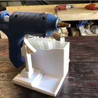 Small Glue Gun Caddy Stand w Cord Wrap 3D Printing 192656