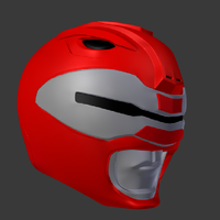 Small power rangers the movie red ranger helmet with scanner  3D Printing 193708
