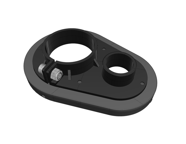 3D Print Router Vacuum Shoe 80mm router - 2" hose 3D Print 194732 3D Print Router Vacuum Shoe 80mm router - 2" hose 3D Print 194732