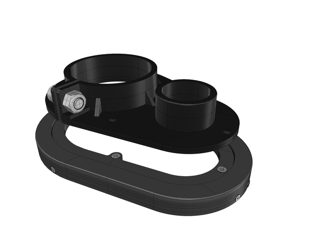 3D Print Router Vacuum Shoe 80mm router - 2" hose 3D Print 194734 3D Print Router Vacuum Shoe 80mm router - 2" hose 3D Print 194734
