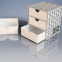 Small Modular Drawer-Box with hexagonal pattern 3D Printing 194759