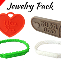 Small Jewelry Pack - Bracelet Wristband Pendant Military Dog Tag Heart 3D Printing 194948