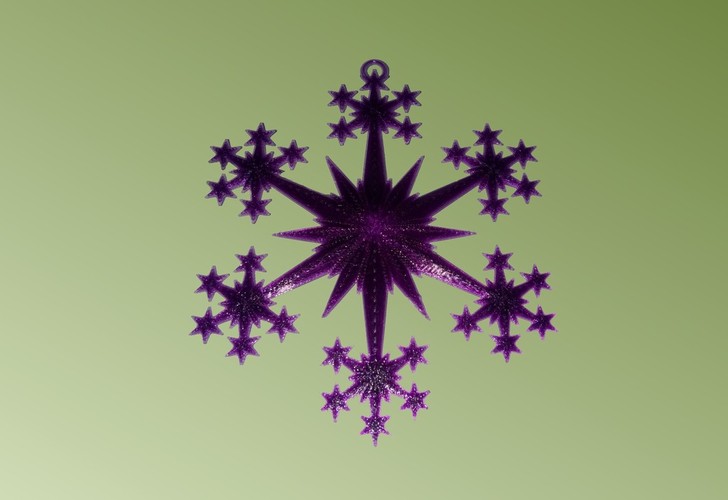 Star and Snowflake Star Ornament 3D Print 19513