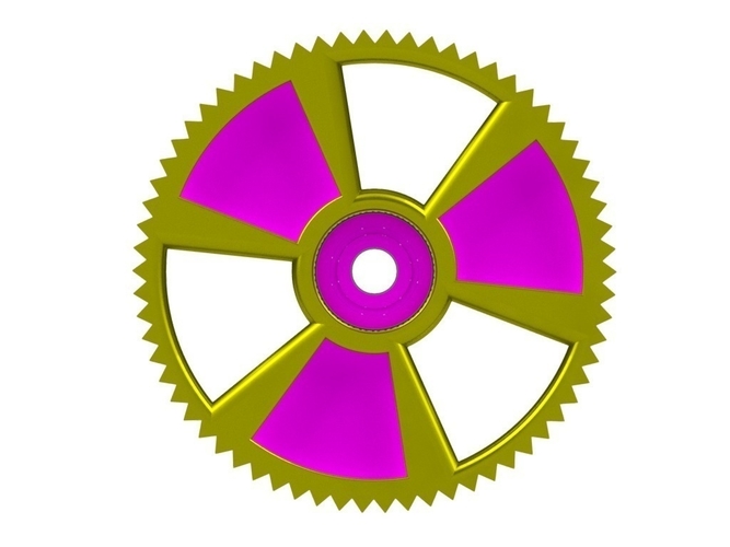Nuclear Symbol Fidget Spinner 3D Print 195466 Nuclear Symbol Fidget Spinner 3D Print 195466