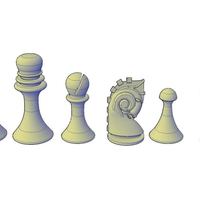Small Duchamp Chess Set support free 3D Printing 195547