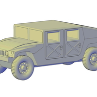 Small HMMWV Hummer H1 Military Slantback 3D Printing 195641