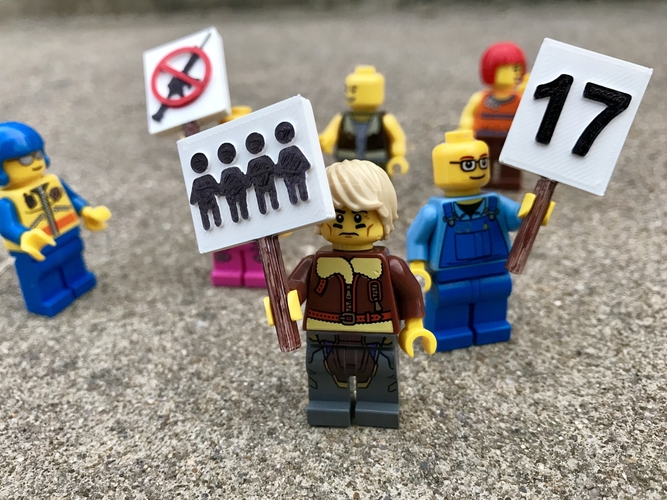 March for Our Lives Signs - MiniFig Compatible 3D Print 196006