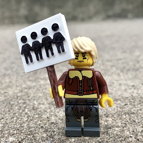 March for Our Lives Signs - MiniFig Compatible 3D Print 196007