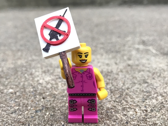 March for Our Lives Signs - MiniFig Compatible 3D Print 196008