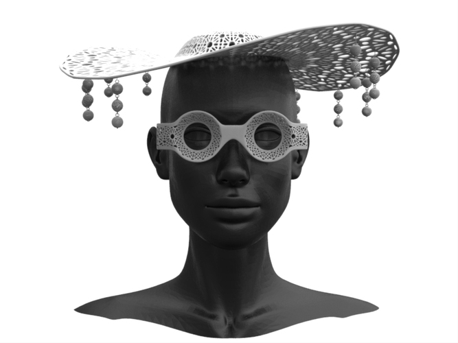 Hat and Glass 3D Print 19658