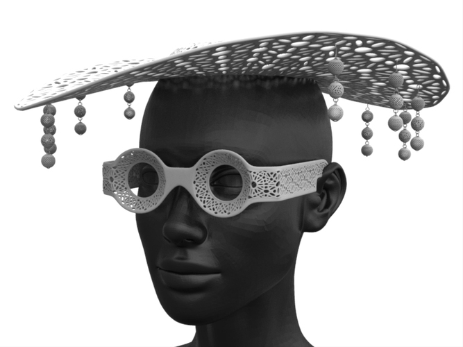 Hat and Glass 3D Print 19659