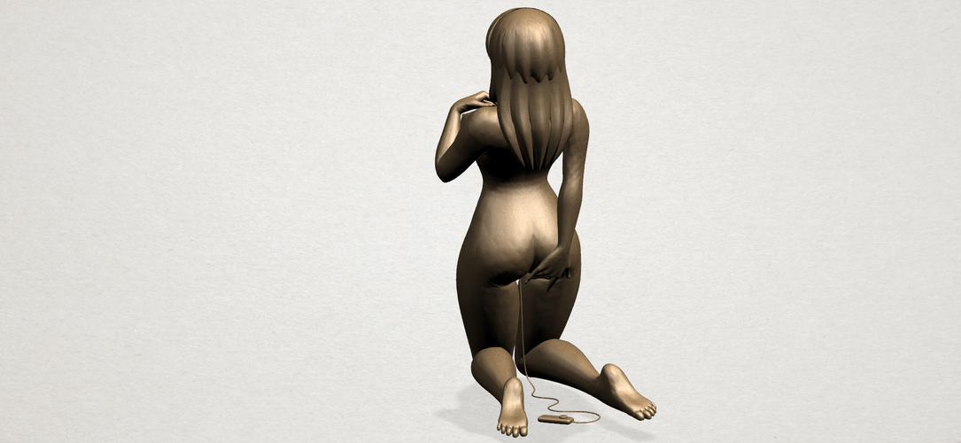 Naked girl - bended knees 01 3D Print 197259